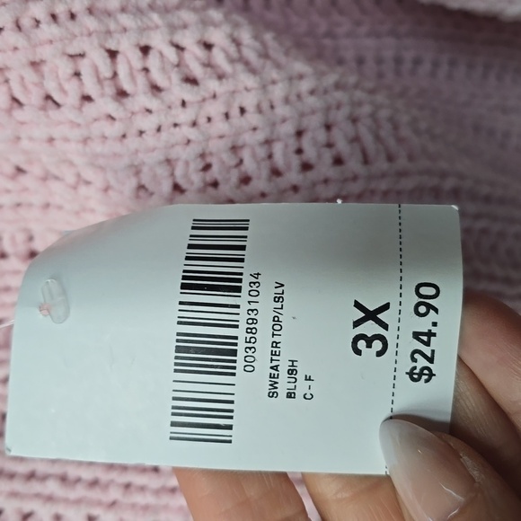 Forever21 F21 Blush pink cropped Chunky Sweater 2x NEW NWT - Picture 5 of 6